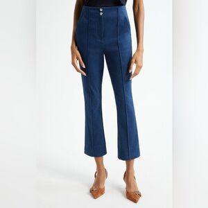 Veronica Beard Kean Moody Blue Denim Pants with Silver Accents